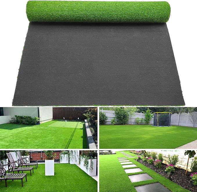 Realistic Pet Artificial Turf 3FT x 5FT (15 Square ft) Fake Grass Carpet Rug Mat Green Synthetic Grass Drainage Holes for Customizable Home Garden Backyard Patio Outdoor Lawn Landscape