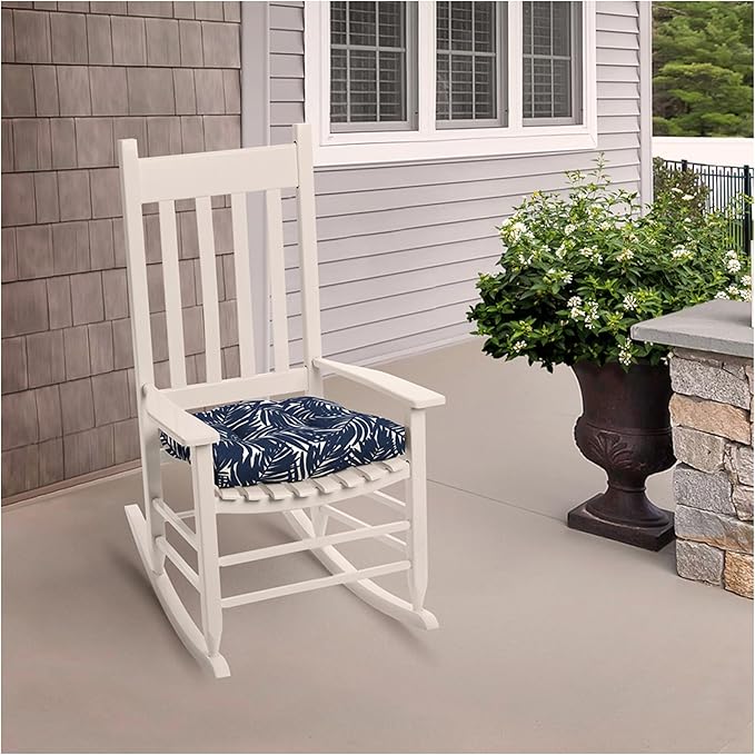 Arden earthFIBER Outdoor Plush Wicker Chair Cushion, 2 Pack, 20 x 18, Rain-Proof, Fade Resistant, Tufted Cushion for Wicker, Adirondack, and Rocking Chairs Navy Blue King Palm