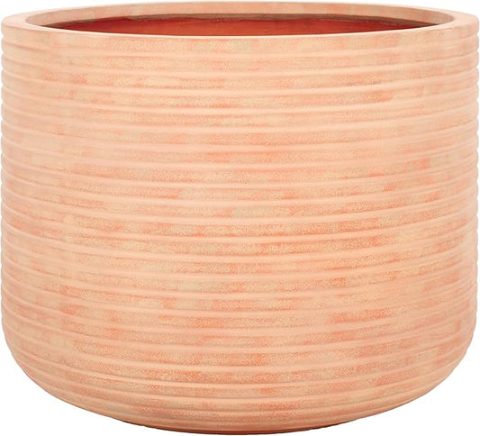 SAFAVIEH Outdoor Collection Nardo Terracotta Cement Ficonstone Planter Pot