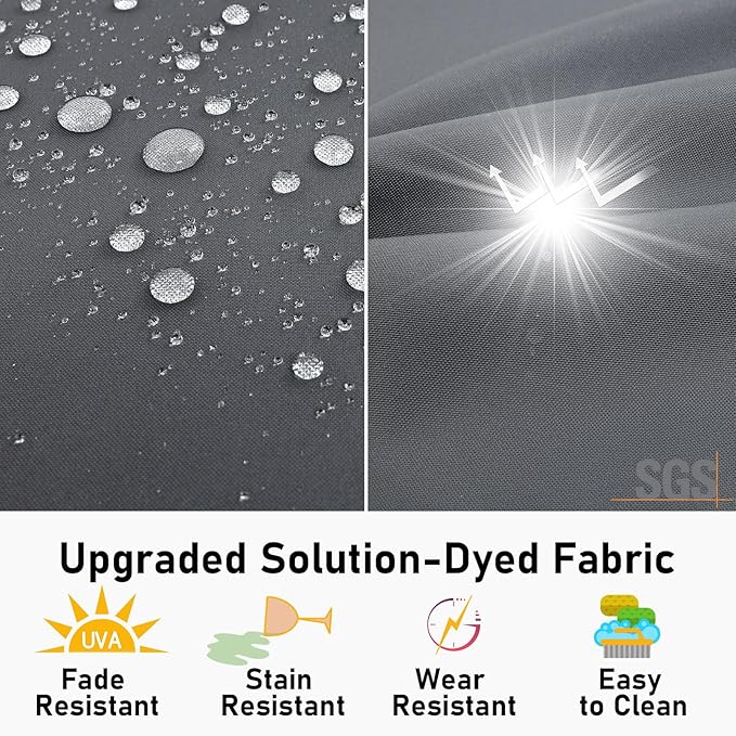 Topotdor Outdoor Chair Cushions Set of 4, 17"x16"x2" Waterproof Patio Chair Cushions for Outdoor Furniture, Round Corner Outdoor Seat Cushions Color Fastness Chair Pads with Ties, Dark Gray