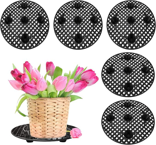 6 Pcs Big Plant Level Pot Elevator 12 Inch Heavy Duty Plant Stands with Saucer for Avoiding Rot on Patio Deck, Plastic Round Planter Pots Elevator for Indoor Outdoor Garden Deck Floor Protector