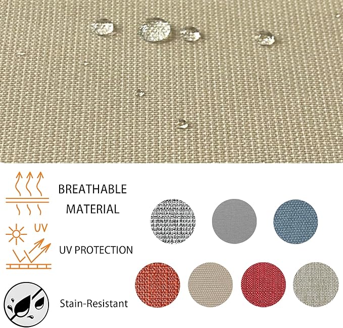 Goodgoods 24x24 inch Outdoor/Indoor Deep Seat Patio Cushions Set of 2 Resilient Foam Filling Water Repellent Stain-Resistant UV Resistant Weather Resistant Deep Seat Bottom Beige