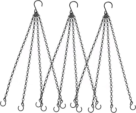 Heybe 24 Inch Hanging Basket Chain, 4 Point Hanging Chains with Hooks for Pot Planters Bird Feeders Lantern Lamp,Extended Hangers for Hanging Badkeys(24inch, 4 Point)