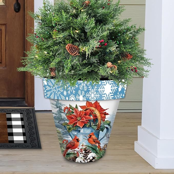 Briarwood Lane Winter Planter 14" x 15" x 15" Winter Watering Can Large for Winter Planter