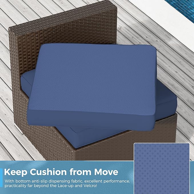 Oakcloud Oakmont Outdoor Replacement Cushions for Patio Furniture,Water-Resistant Cushion for Patio Conversation Set,9-Piece Cushions for 4-seat Outdoor Sectional Sofa(Dark Blue)