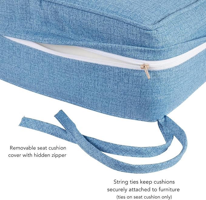 Greendale Home Fashions Outdoor 2-Piece Deep Seat Cushion Set, Blue Heather