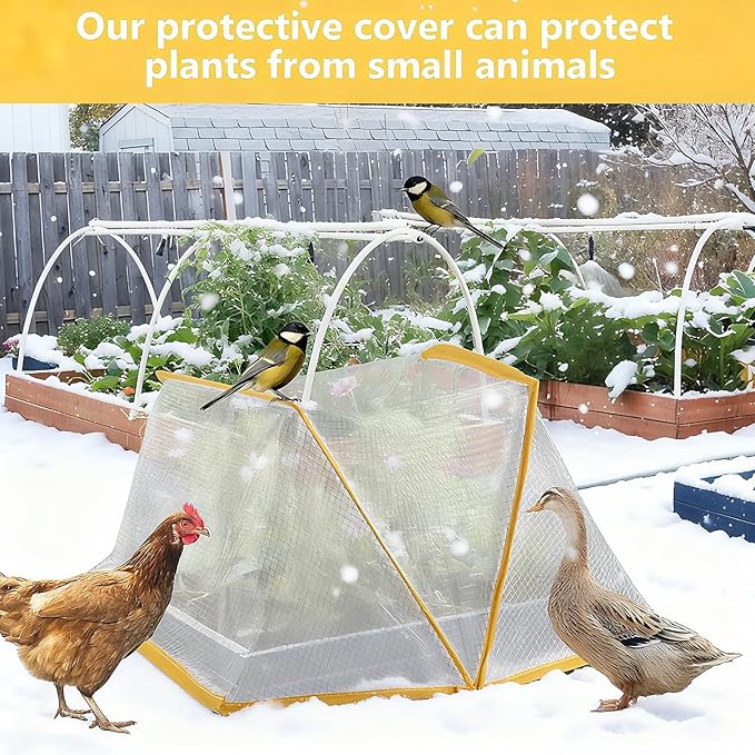 32″*14″*13″ Foldable Garden Row Accelerator Plants Cover Freeze Protection, Reusable Mini Greenhouse Cover for Raised Garden Bed Frost Covers for Plant Vegetable Seedling Protector, 3 Pack