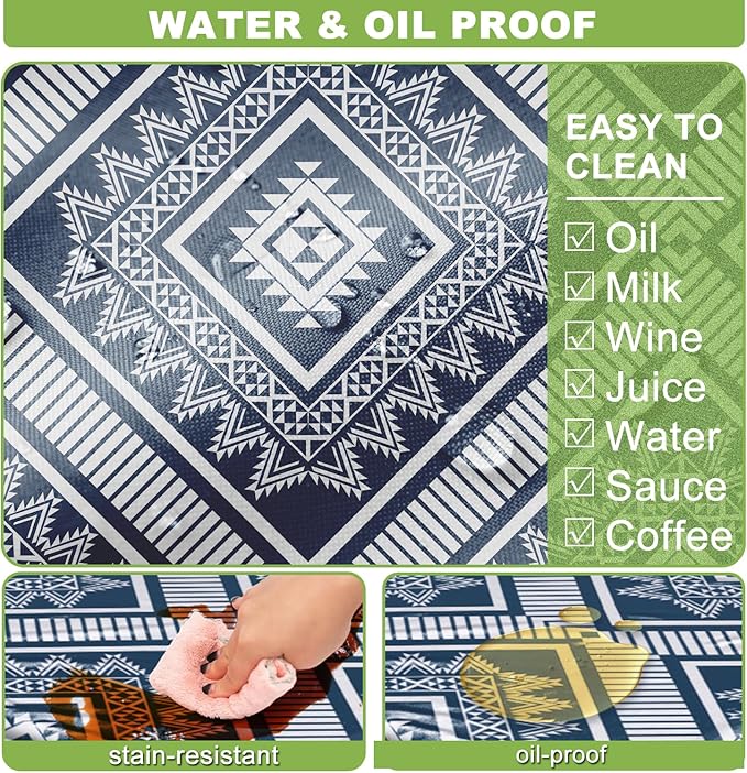 Fitted Picnic Table Cover with Bench Covers Waterproof Elastic Edges Rectangle Patio Tablecloth Outdoor Camping Essentials Stuff Rv Accessories Summer Trip Travel Camper Gifts for Woman Men, 96in 8 ft