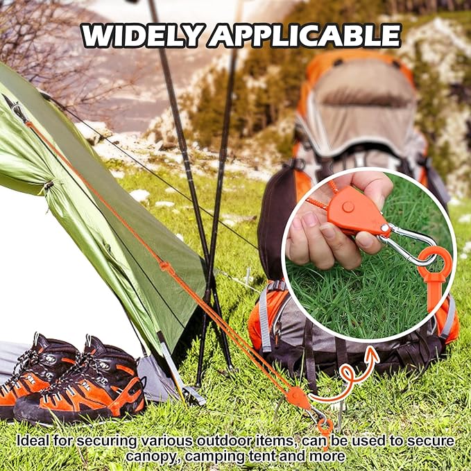 Shed Anchor Kit, 4 Pack 18" Screw in Tent Stakes Heavy Duty Kit, Earth Anchors Heavy Duty with 4 Strong Straps for High Winds, Spiral Trampoline Stakes for Tent Sheds Canopy Gazebo Swing Set （Orange）