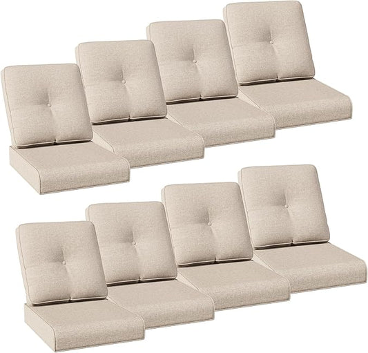Joyside Outdoor Chair Cushions Set, 22x25/22x24 Inch Patio Furniture Deep Seat Cushions, Water Resistant & Thick Cushion, Outdoor Replacement Cushions for Seat and Sofa