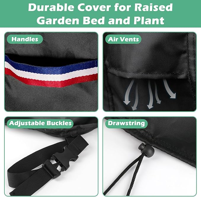 Plant Covers Freeze Protection, Fit 4x2 FT Raised Garden Beds - Heavy Duty Frost Cover for Outdoor Winter Frost Cold Weather, Black 49" x 25" x 25"