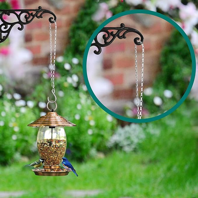 garini 26 Inch Hanging Basket Chain with Hooks, Silver Hanging Chain for Hanging Bird Feeders, Billboards, Chalkboards, Basket, Planters, Lanterns, Wind Chimes and Decorative, 8 Pack
