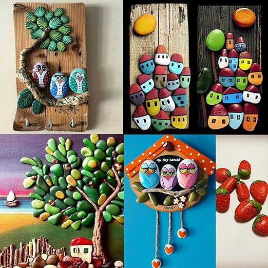 Handpicked 50pcs 1.5-2.5 inch Small Painting Rocks, Natural River Rocks Smooth Flat Pebbles for Crafts, Kindness Rocks for ArtsPainting Activities, DIY Decorative Flower pots Fish Tank