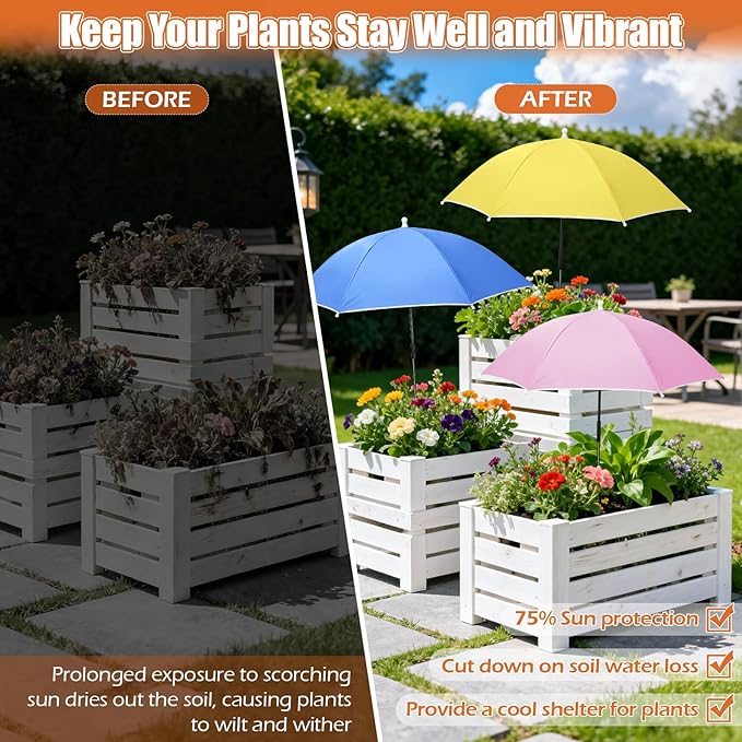 Plant Umbrellas for Outdoor Plants, Garden Umbrella Shade for Potted Plants and Garden Beds, Provide Shade to ‌Defend Plants From Blazing Sun