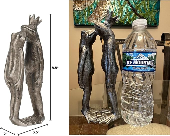 Frog Decor Garden Statue Decor Outside - Artgenius Couple Kiss Plog Statue Outside Frog Figurines for Yard Patio Lawn Decorations Couple Frogs Front Yard Decorations Outdoor 3.6"2.1"8.7" LC Lcdecohome