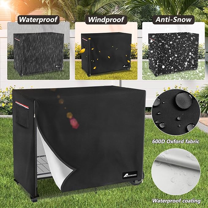 Raised Garden Bed Cover,Heavy Duty 600D Waterproof Elevated Wood Planter Box Stand Cover for Winter,Planter Raised Beds Covers (Black, 38 x 14.6 x 32)