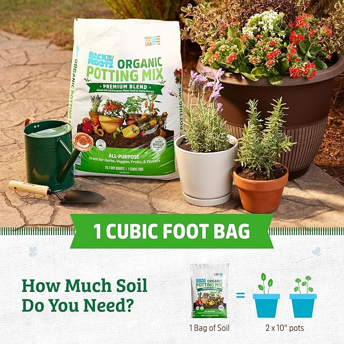 Back to The Roots 25.7qt (1 Cubic ft) All Purpose Premium Blend Organic Potting Mix