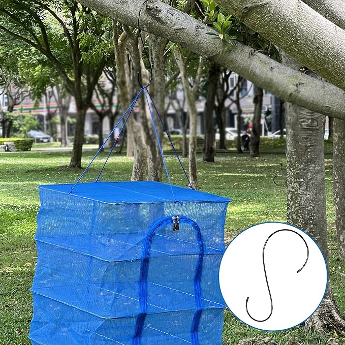 s Hooks for Hanging Plants - Heavy Duty Tree Branch Black Extension Bird Feeder Planters Suet Baskets Lanterns Wind Chimes Kitchen Office Garden Camping Outdoor Pot Pan Cups Bags Jeans Indoor 12in