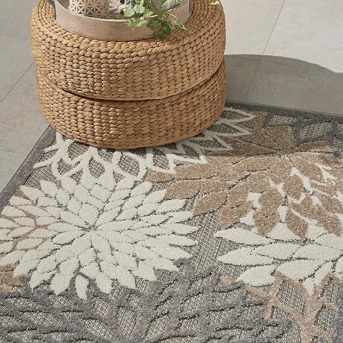 Nourison Home Aloha Natural 2'8" x 4' Area Rug - Easy Clean, Non Shedding, Bed Room, Living Room, Dining Room, Kitchen (3' x 4')