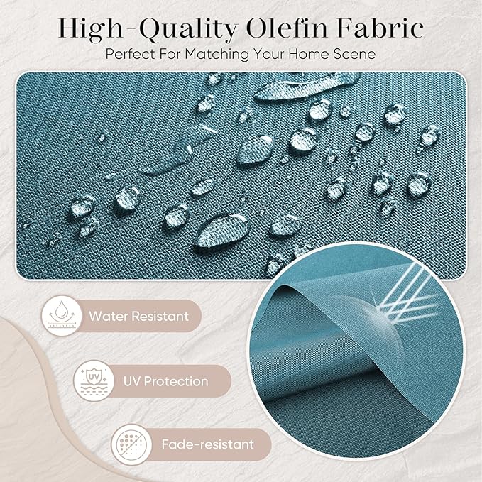 Outdoor Chair Cushions-Patio Chair Cushions Set with Removable Cover 22 X 25 Inch Outdoor Cushions for Patio Furniture Chair Sofa Couch-Light Blue