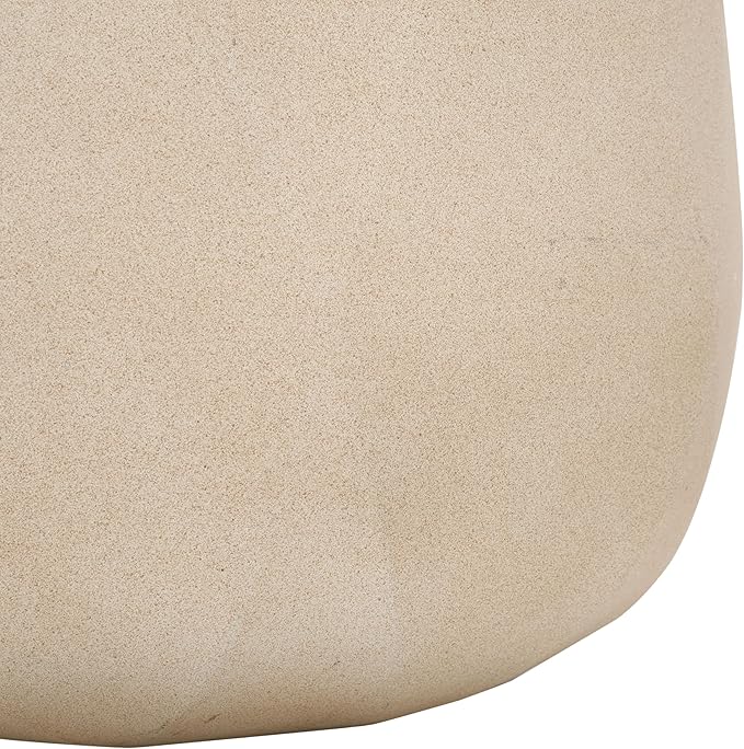 SAFAVIEH Outdoor Collection Kane Beige Cement Ficonstone Planter Pot Set of 2