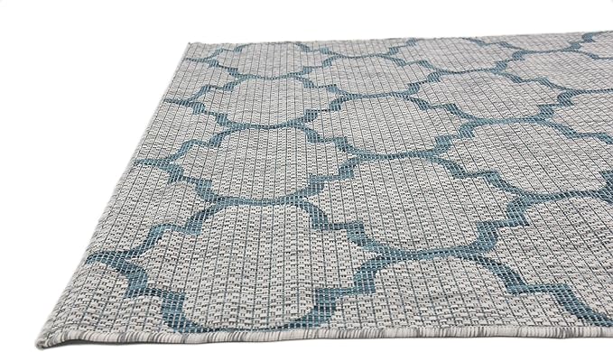 Unique Loom Outdoor Trellis Collection Area Rug (4' 1" x 6' 1" Rectangle, Gray/ Ivory)