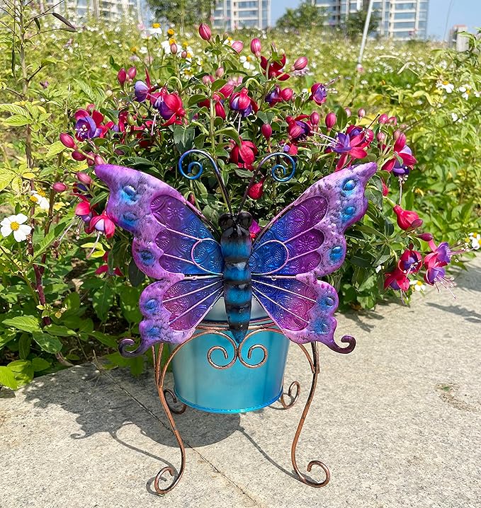 Butterfly Flower Pot,Outdoor Flower Planters,Planter-Lawn & Garden DÉCOR,Planter with Drainage Hole Plant Pots for Cactus and Air Plants for Indoor/Outdoor Use