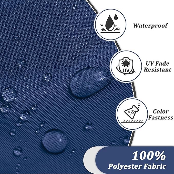 14-Piece Outdoor Cushions for Patio Furniture Thick Outdoor Chair Cushions 5" Foam High-Density Water-Resistant Deep Seat Cushion for 6-Seat Sectional Sets Liner&Cover Blue