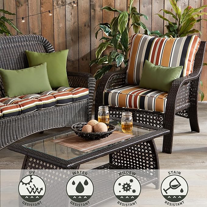 Greendale Home Fashions 2-Piece Outdoor Deep Seat Cushion Set, Espresso