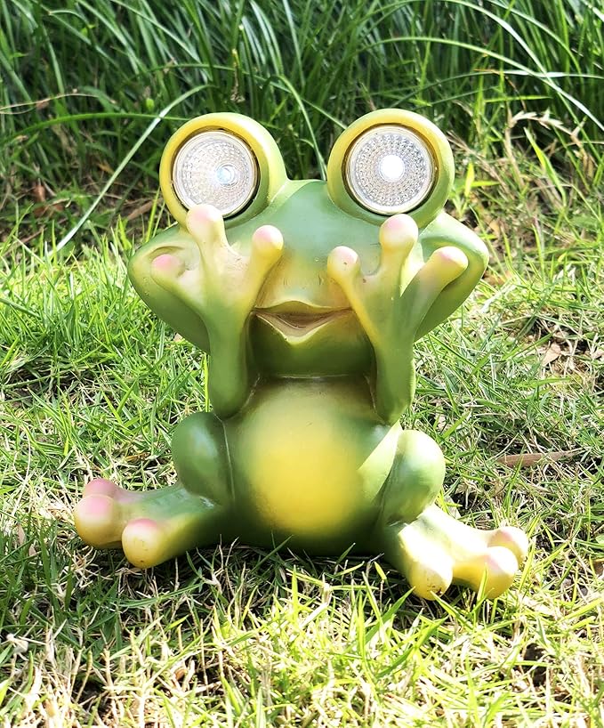 Solar Powered Frog Outdoor LED Garden Light Decor (See - NO)