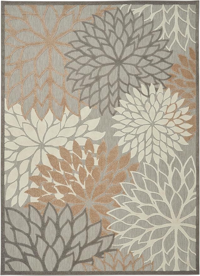 Nourison Home Aloha Natural 9'6" x 13' Area Rug - Easy Clean, Non Shedding, Bed Room, Living Room, Dining Room, Kitchen (10' x 13')