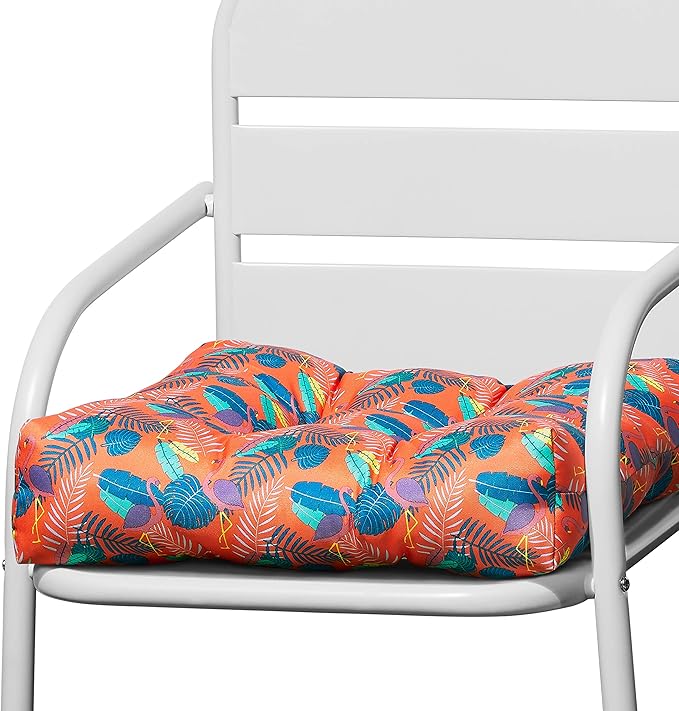 Duck Covers DCPPCH19195-2PK, Pool Party Flamingo Water-Resistant Indoor/Outdoor Seat Cushions, 19 x 19 x 5 Inch, 2 Pack, Outdoor Patio Cushions