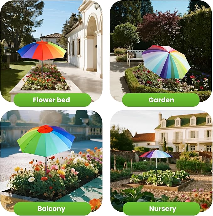 2 Pack 23.6" Upgraded Plant Umbrellas for Outdoor Plants，35.4" Higher Sun Shade for Plants, Potted Plant, Garden Beds, Provide Shade to ‌Defend Plants From Blazing Sun