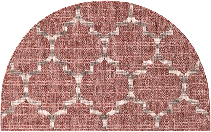 Unique Loom Outdoor Trellis Collection Area Rug (2' 7" x 4' 1" Hearth Rust Red/Ivory)