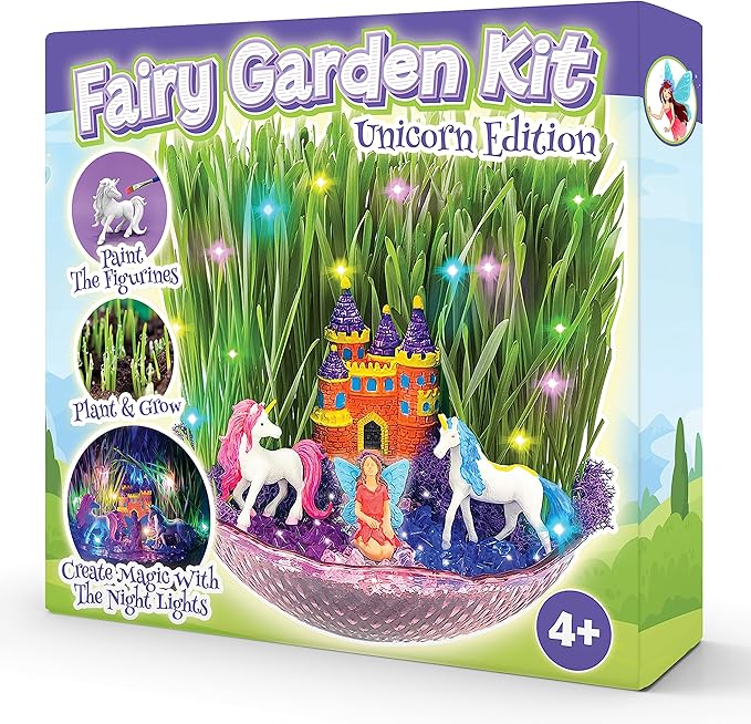 Unicorn Fairy Garden Kit | Light Up Terrarium Kit | STEM Toys | Arts and Crafts for Girls Age 4-12 | Science Presents