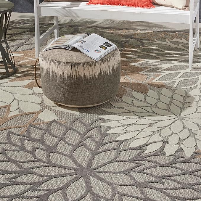 Nourison Home Aloha Natural 7' x 10' Area Rug - Easy Clean, Non Shedding, Bed Room, Living Room, Dining Room, Kitchen (7' x 10')