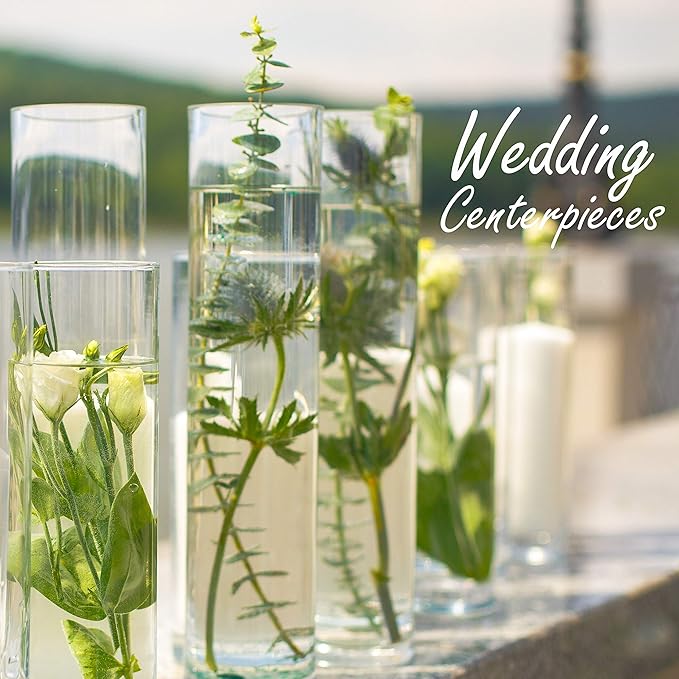 CYS Excel Large Glass Cylinder Vase (H:22" D:8") Flower Vase Centerpieces Hurricane Floating Pillar Candle Holder Terrarium Planter