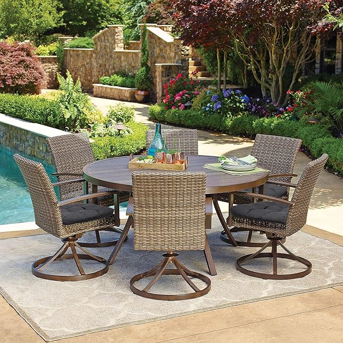 RACE LEAF 4 Pack Patio Chair Cushions 19x19 Inch, Thickened Waterproof Cushions with Stain Resistant Cover and Non-Slip Ties for Patio Furniture (Gray)