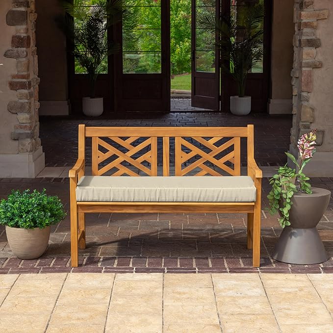 Arden Foam Outdoor Bench Cushion, 48 x 18, Made with ProFoam, Rain-Proof, Fade Resistant, Tan Leala