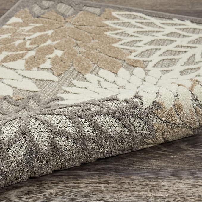 Nourison Home Aloha Natural 3'6" x 5'6" Area Rug - Easy Clean, Non Shedding, Bed Room, Living Room, Dining Room, Kitchen (4' x 6')