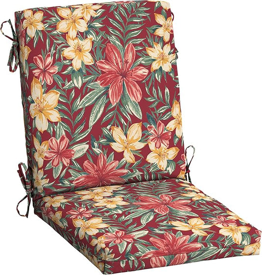 Arden Outdoor Patio Dining Chair Cushion, 20x44, Rain-Proof Seat Pad, Fade-Resistant Outdoor Cushion Ruby Clarissa