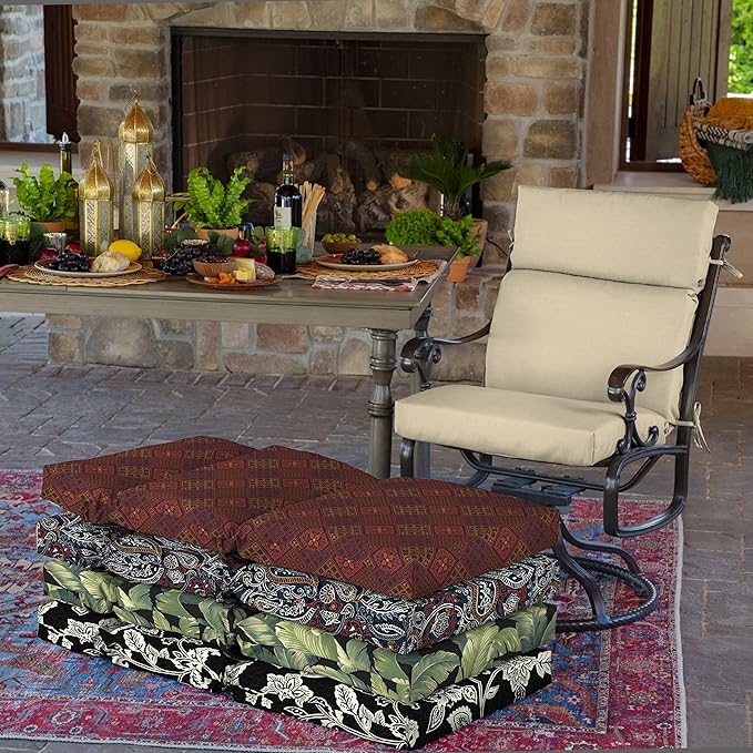 Arden Outdoor Chair Cushion, 21 x 20, Rain-Proof, Fade Resistant 21 x 20, Tan Leala