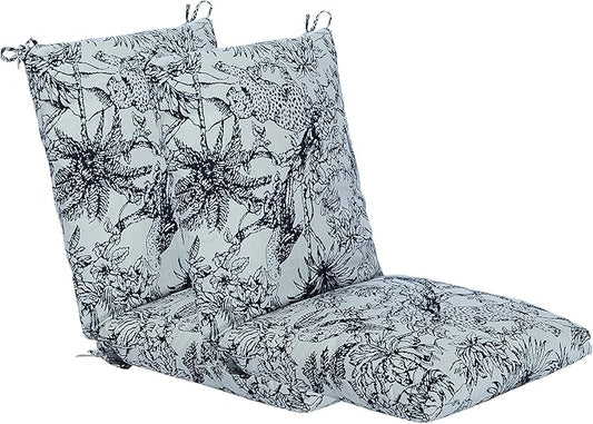 Set of 2 Outdoor Dining Chair Cushions, Patio Seating Cushions, 38x18x4.5 inch, for Garden Patio Furniture (Jungle Leopard)