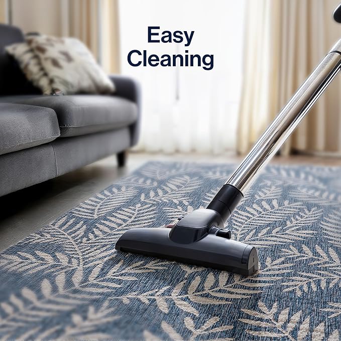 JONATHAN Y Palm Frond Indoor Outdoor Area Rug 6X9 Navy/Ivory, Nevis for Backyard, Patio, Porch, Easy-Cleaning, High Traffic, Pet-Friendly, Non-Shedding (SMB119B-6)