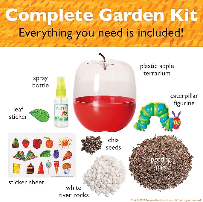 Creativity for Kids The Very Hungry Caterpillar: Ready to Grow Garden - Science Terrarium Kit Inspired from The World of Eric Carle Books, Learning & Education Gifts for Kids (Ages 6+)