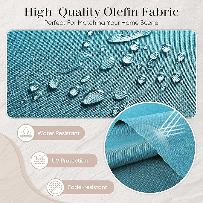 Outdoor Seat Cushion Set-24 x 24 x 6 Inch Outdoor Chair Cushions Set of 2 with Water Resistant & Removable Cover Outdoor Cushions for Patio Furniture Chair Sofa Couch-Light Blue