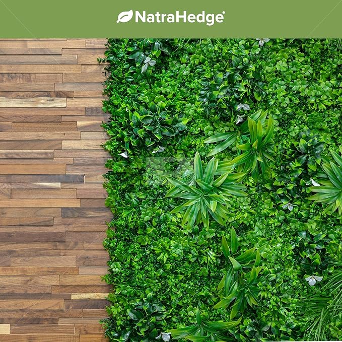 NatraHedge 20''X40'' Artificial Maui Living Wall Grass Wall Decor, 5Pcs (28SqFt) Hedge Leaf Grass Panels for Indoor, Outdoor, Garden and Balcony Privacy Fence Screen