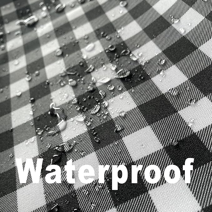 Waterproof Plaid Tablecloth Fabric - Square 58x58 Inch Classic Gingham Checker Table Cloth for Indoor/Outdoor Use - Buffalo Table Cover for Picnics, BBQs, and Parties