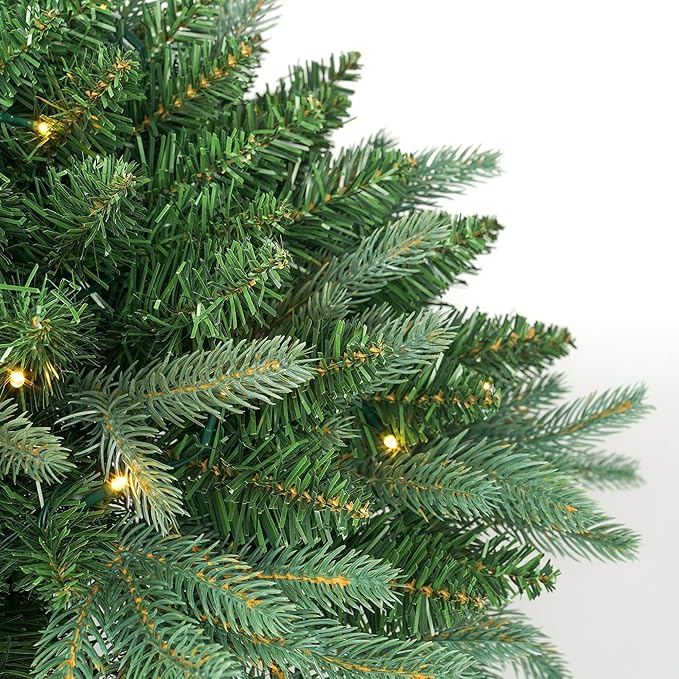 Christmas Planter Filler Tree Outdoor Prelit 2 Pack, 24" Urn Fillers for Porch Planters Pathway Battery Operated Light, Xmas Greenery Outside Decorations