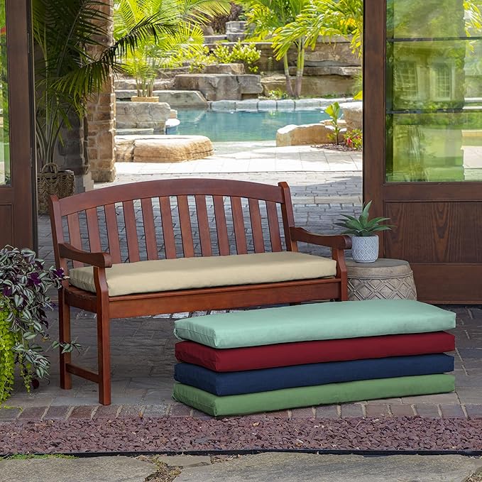 Arden Outdoor Bench Cushion, 46 x 17, Rain-Proof, Fade Resistant Tan Leala